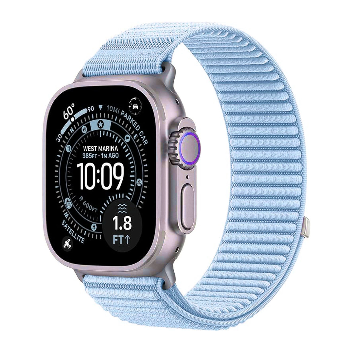Forzacase Apple Watch SE 3 44mm ile uyumlu Wave Desen Hasır Örgü Cırtlı Kordon Kayış - FC1258