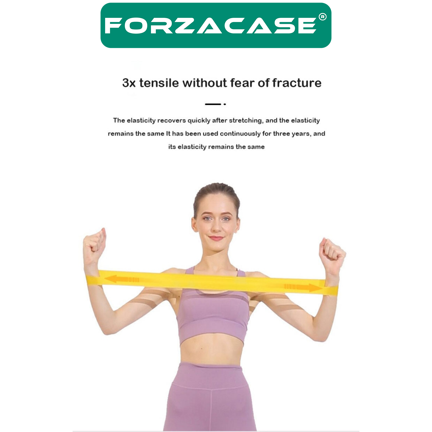 Forzacase Aerobik Bant 5’li Pilates Yoga Bandı Plates Direnç Kemeri  - FC129