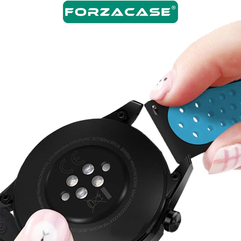 Forzacase Huawei Watch GT3 Pro 46mm uyumlu Delikli Silikon Kordon Kayış - FC137