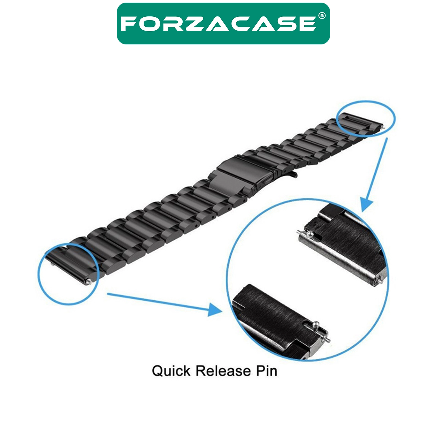 Forzacase Huawei Watch Buds 2 ile uyumlu Paslanmaz Çelik Kordon Kayış - FC141