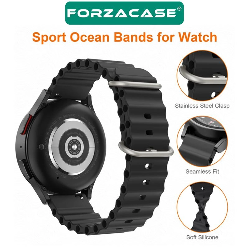 Forzacase Huawei Watch Buds 2 ile uyumlu Ocean Oluklu Silikon Kordon Kayış - FC143