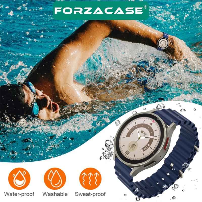 Forzacase Realme Watch 36 mm / Realme Watch S için Ocean Oluklu Silikon Kordon Kayış - FC143