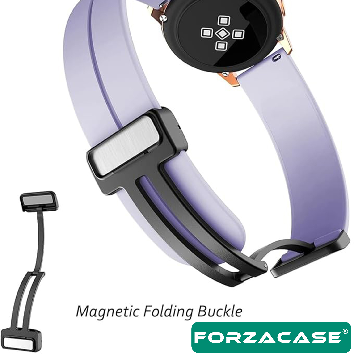 Forzacase Honor Watch Magic / Magic 2 46 mm için Manyetik Tokalı 22mm Silikon Kordon Kayış - FC144