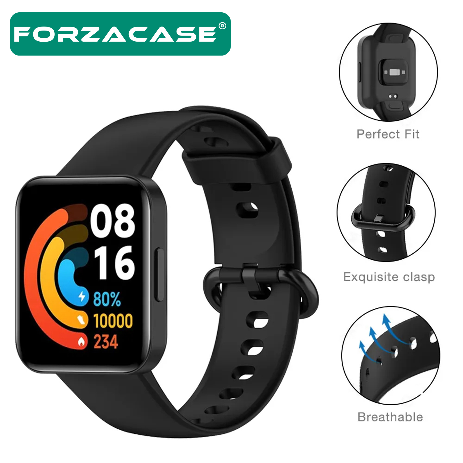 Forzacase Xiaomi Redmi Watch 2 Lite için Silikon Kordon Kayış - FC148