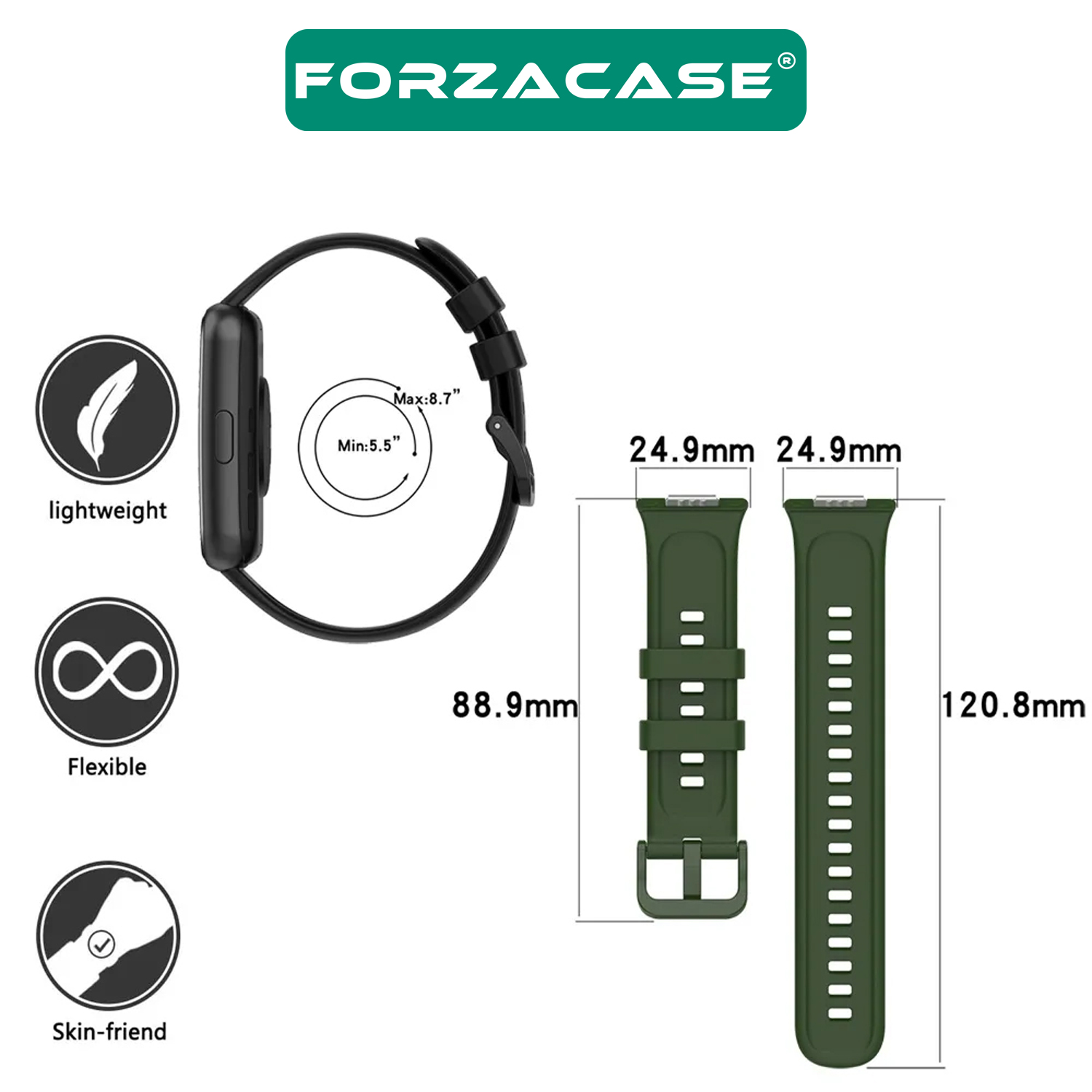 Forzacase Huawei Watch Fit 2 için Silikon Kordon Kayış - FC150