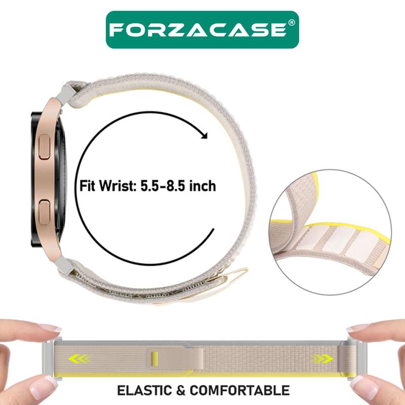 Forzacase 22 mm Universal Akıllı Saatler için Cırtlı Hasır Kumaş Kordon Kayış - FC153
