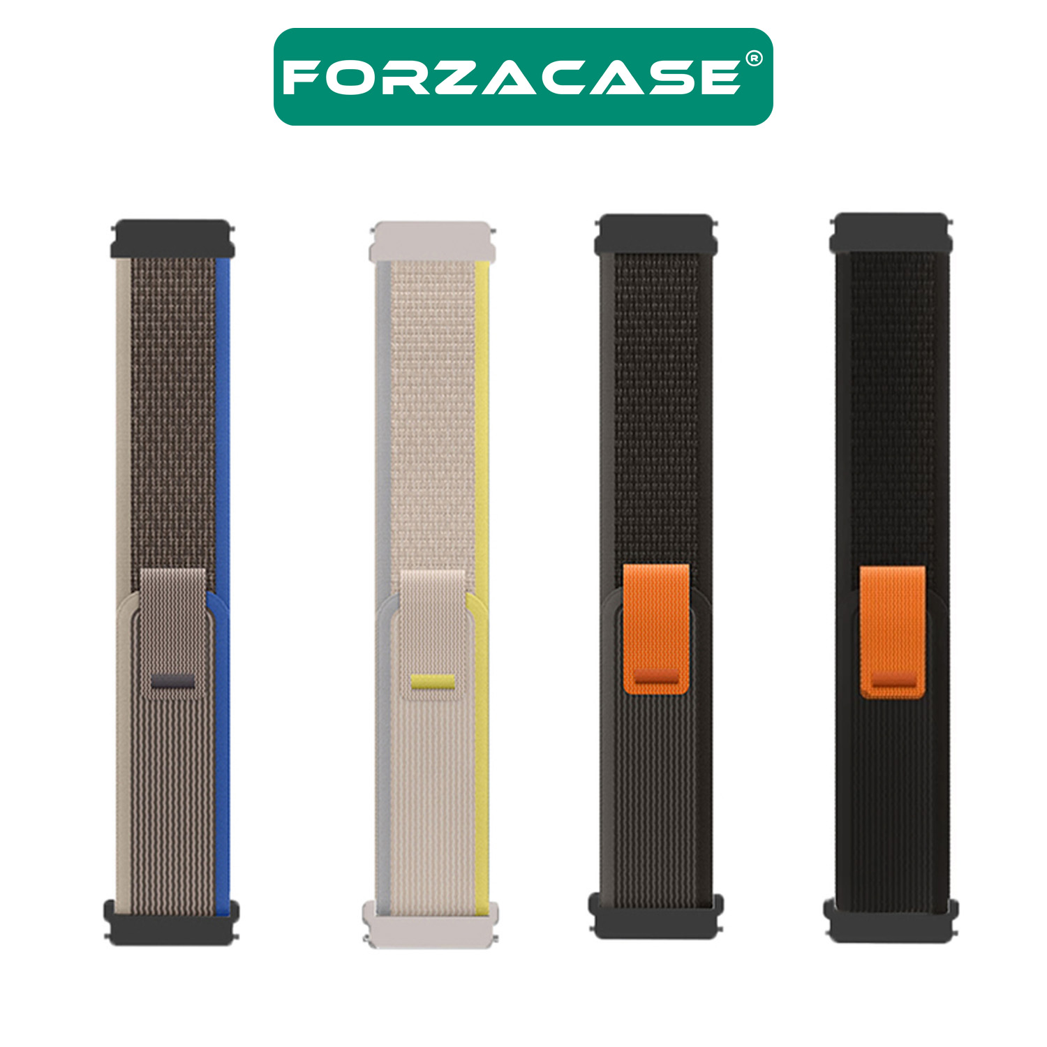 Forzacase Amazfit GTR 3 / GTR 3 Pro için Cırtlı Hasır Kumaş Kordon Kayış - FC153