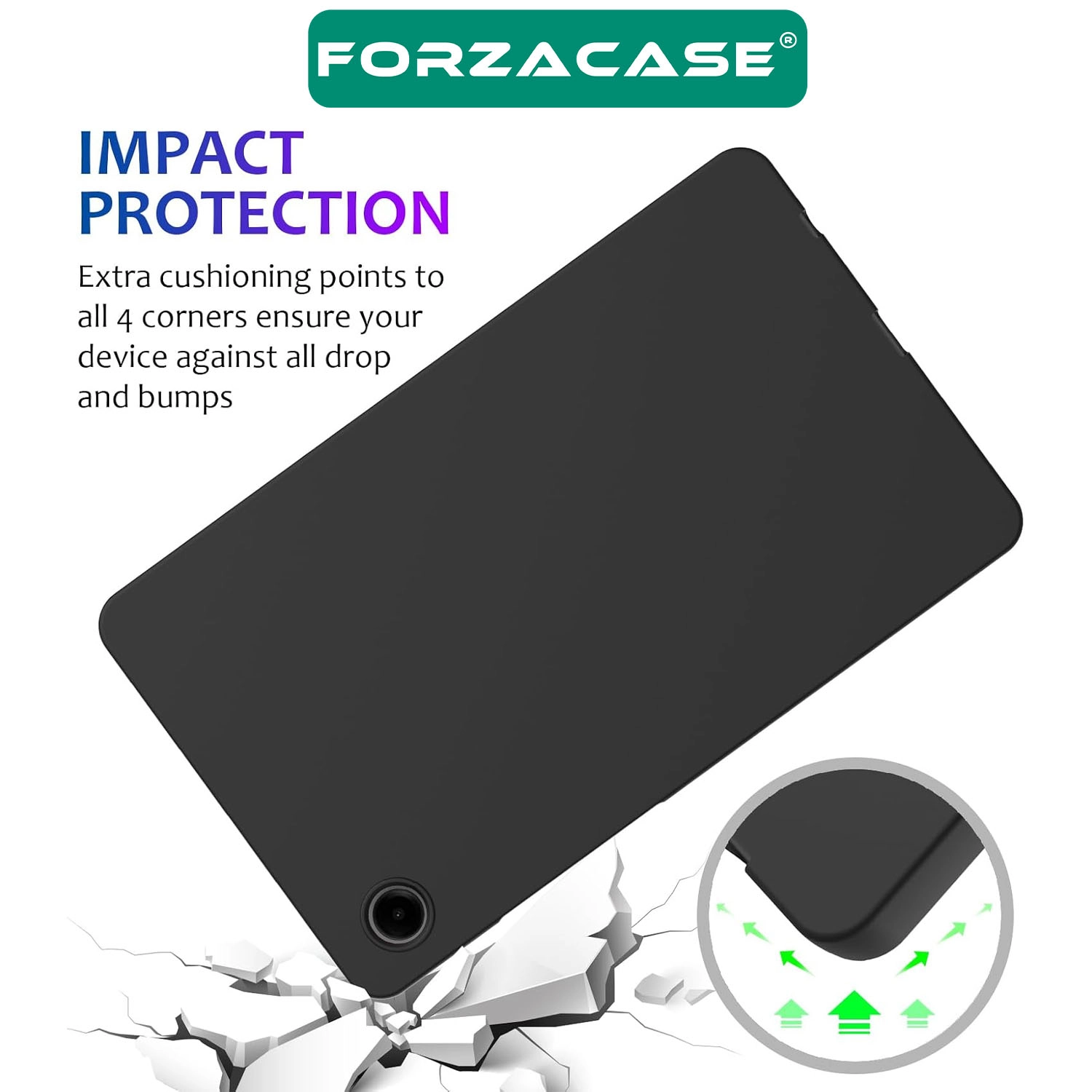 Forzacase Samsung Galaxy Tab A11 8.7 inch SM-X130 Tablet ile Uyumlu Silikon Kılıf Siyah - FC155