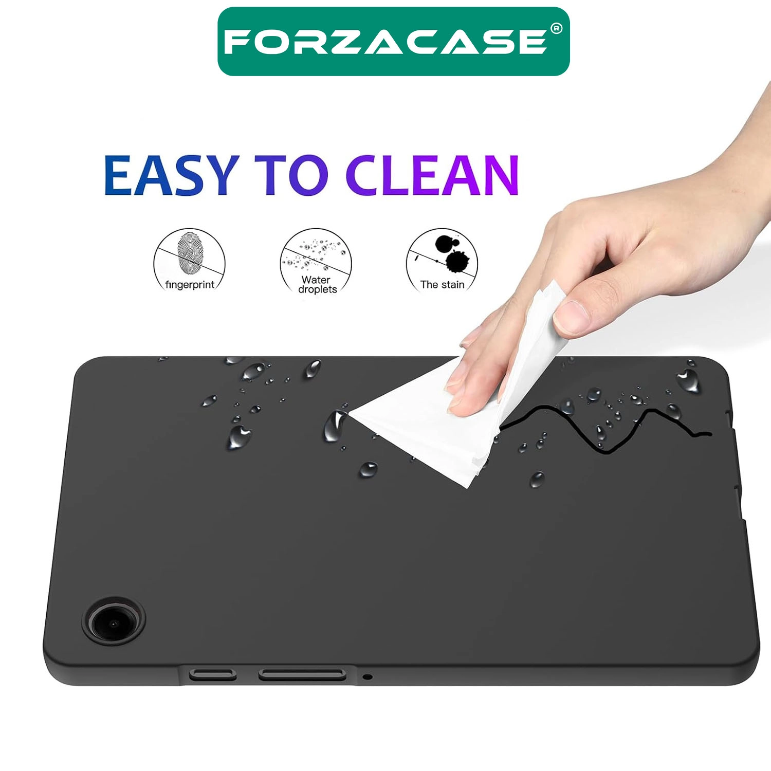 Forzacase Samsung Galaxy Tab A9 8.7 inch SM-X110 Tablet ile Uyumlu Silikon Kılıf Siyah - FC155