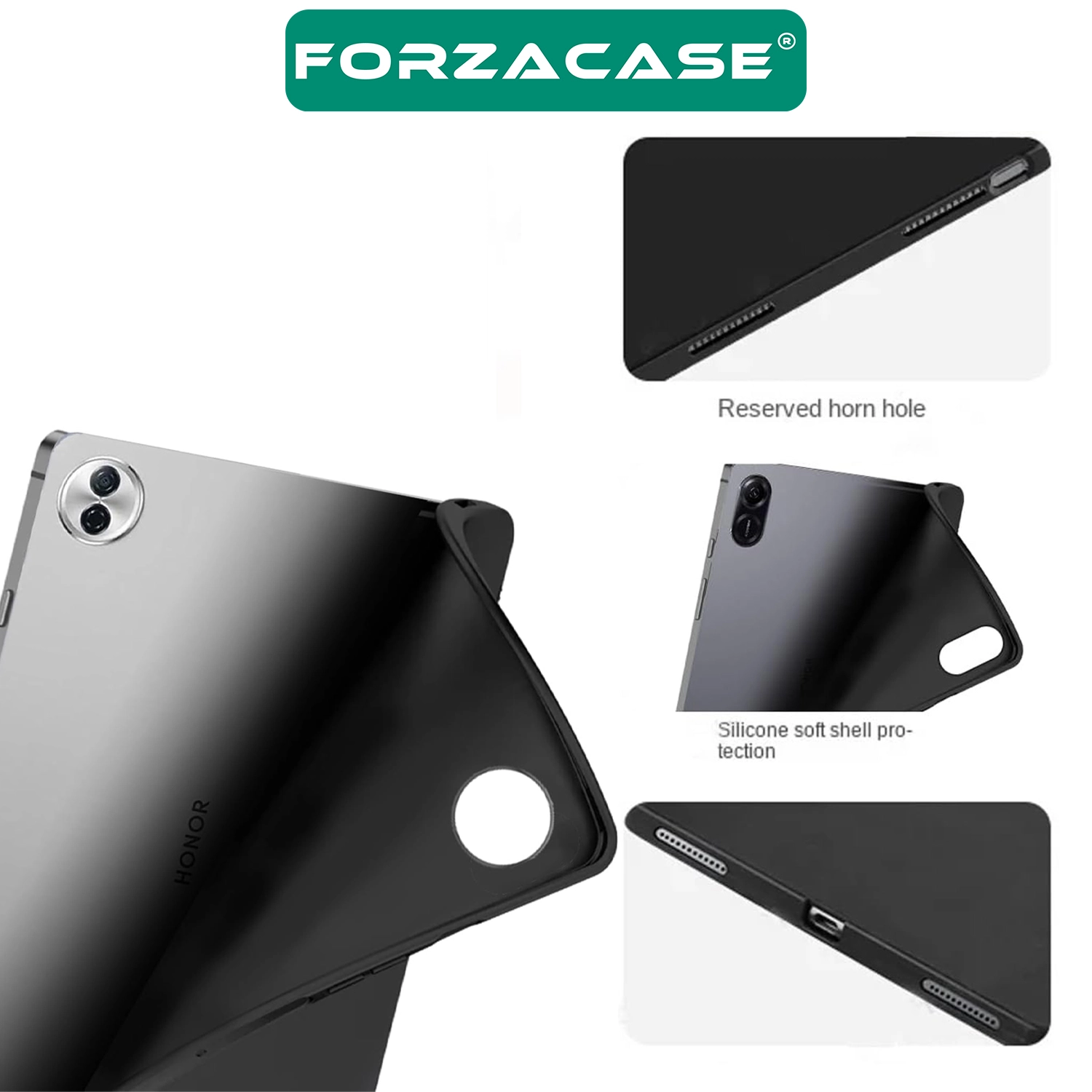 Forzacase Huawei Honor Pad 10 12.1 inch 2025 Tablet ile Uyumlu Silikon Kılıf Siyah - FC155