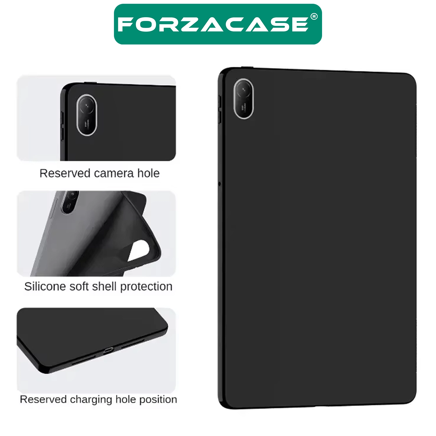 Forzacase Huawei MatePad SE 11 inch Tablet ile Uyumlu Silikon Kılıf Siyah - FC155