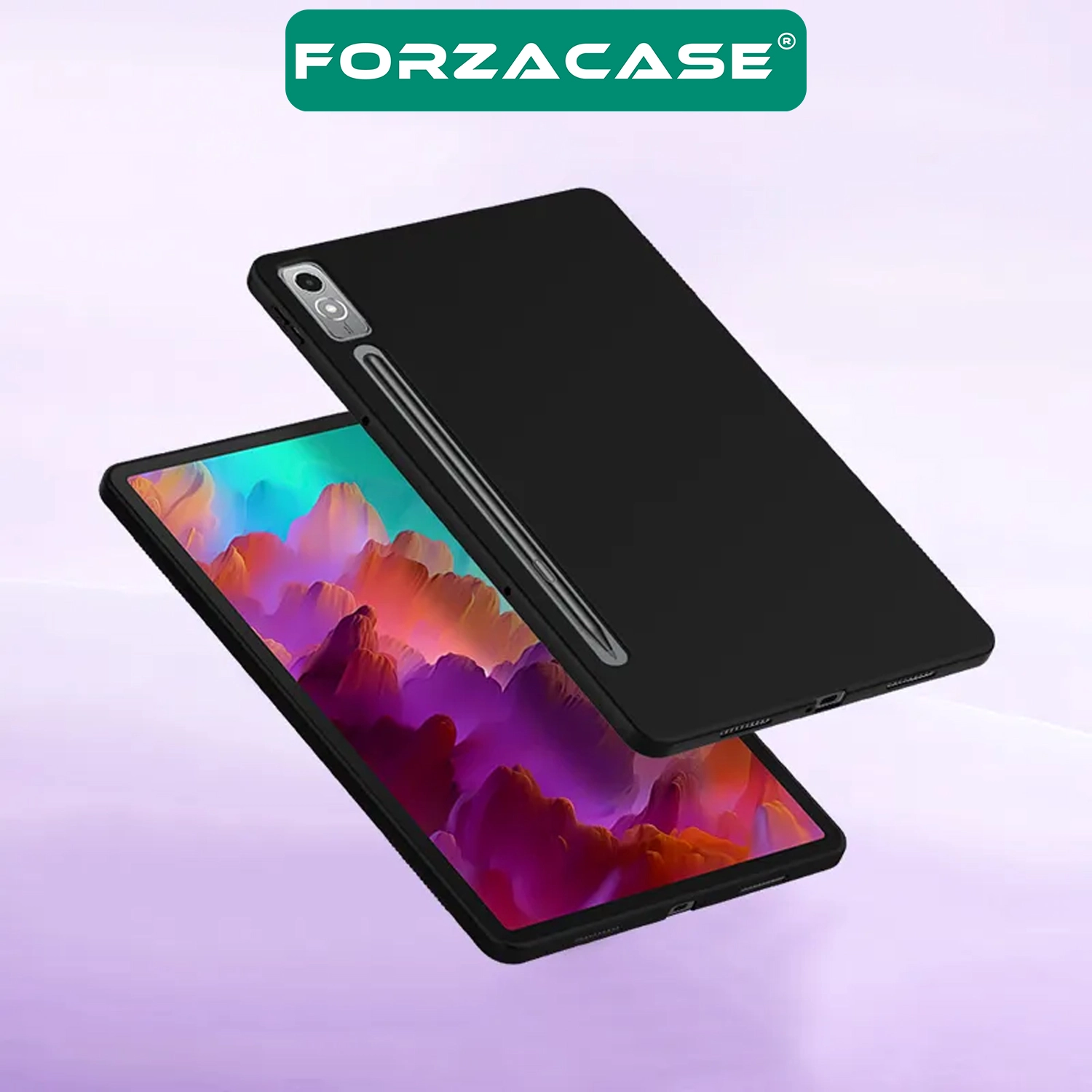 Forzacase Lenovo Tab P12 12.7 inch TB370FU Tablet ile Uyumlu Silikon Kılıf Siyah - FC155