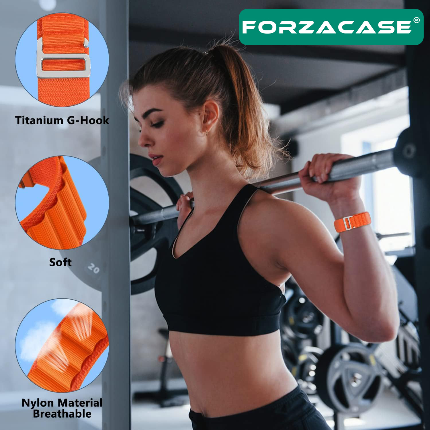 Forzacase Huawei Watch GT 2e 46mm için Kancalı Kumaş Kordon Kayış - FC156