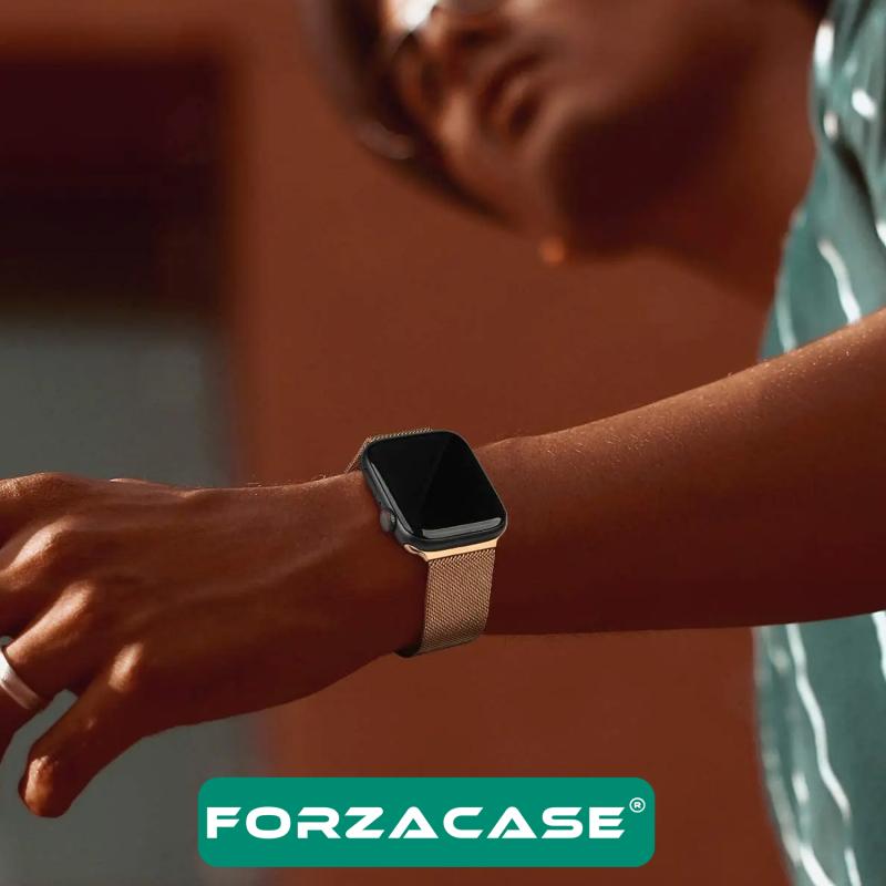 Forzacase Apple Watch 9 45mm ile uyumlu Metal Mıknatıslı Kordon Kayış - FC157