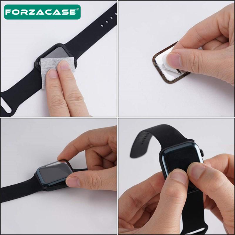 Forzacase Apple Watch 9 41mm için Metal Mıknatıslı Kordon Kayış + Ekran Koruma Filmi - FC158
