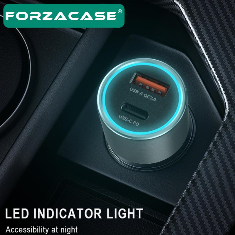 Forzacase Tüm Araç ve Telefonlara Uyumlu Araç Çakmaklık Type-C ve USB Giriş Hızlı Şarj Aleti - FC165