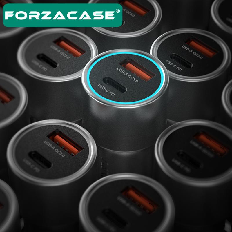 Forzacase Tüm Araç ve Telefonlara Uyumlu Araç Çakmaklık Type-C ve USB Giriş Hızlı Şarj Aleti - FC165