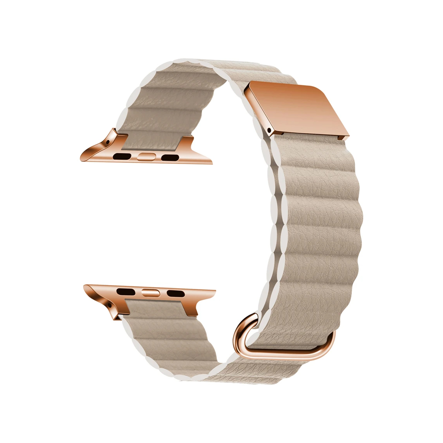 Forzacase Apple Watch 8 45mm için Manyetik Tokalı Deri Kordon Kayış - FC170