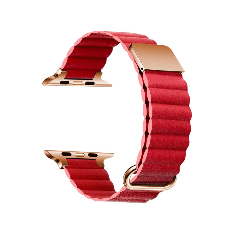 Forzacase Apple Watch Ultra 49mm için Manyetik Tokalı Deri Kordon Kayış - FC170