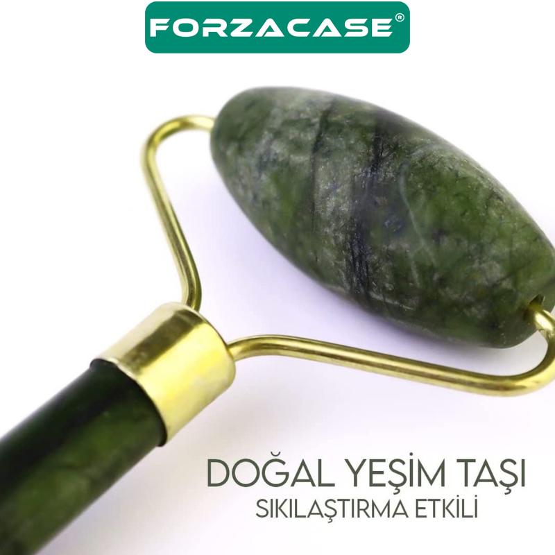 Forzacase Doğal Çift Taraflı Yeşim Taşı Yüz Masaj ve Kırışıklık Giderici Masaj Aleti - FC175
