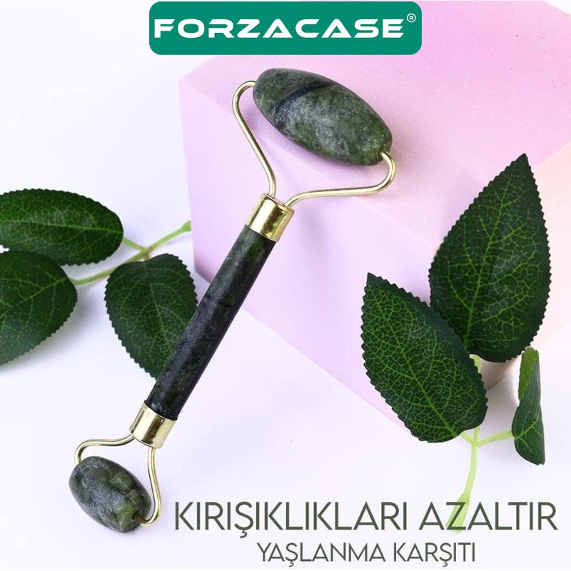 Forzacase Doğal Çift Taraflı Yeşim Taşı Yüz Masaj ve Kırışıklık Giderici Masaj Aleti - FC175