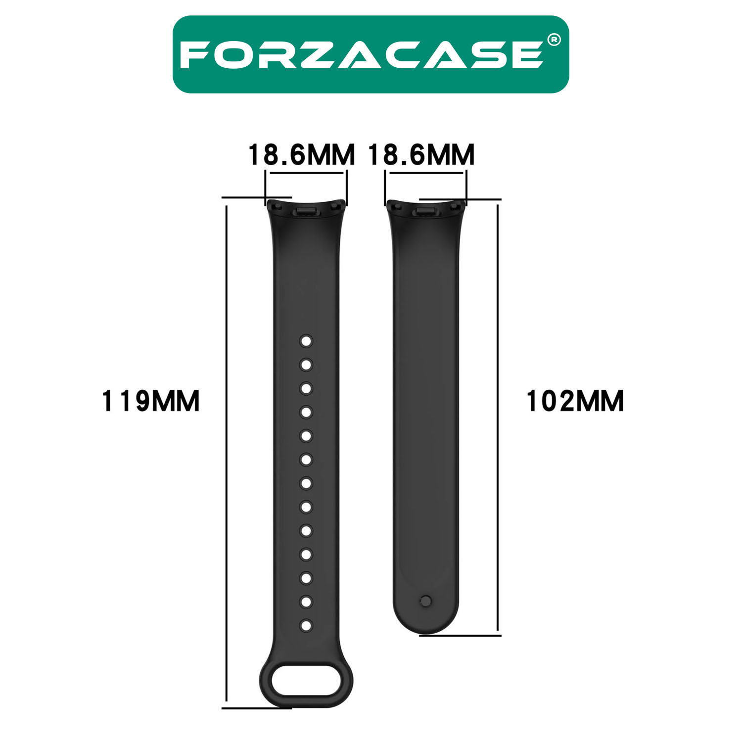 Forzacase Xiaomi Mi Band 9 için Silikon Kordon Kayış - FC176