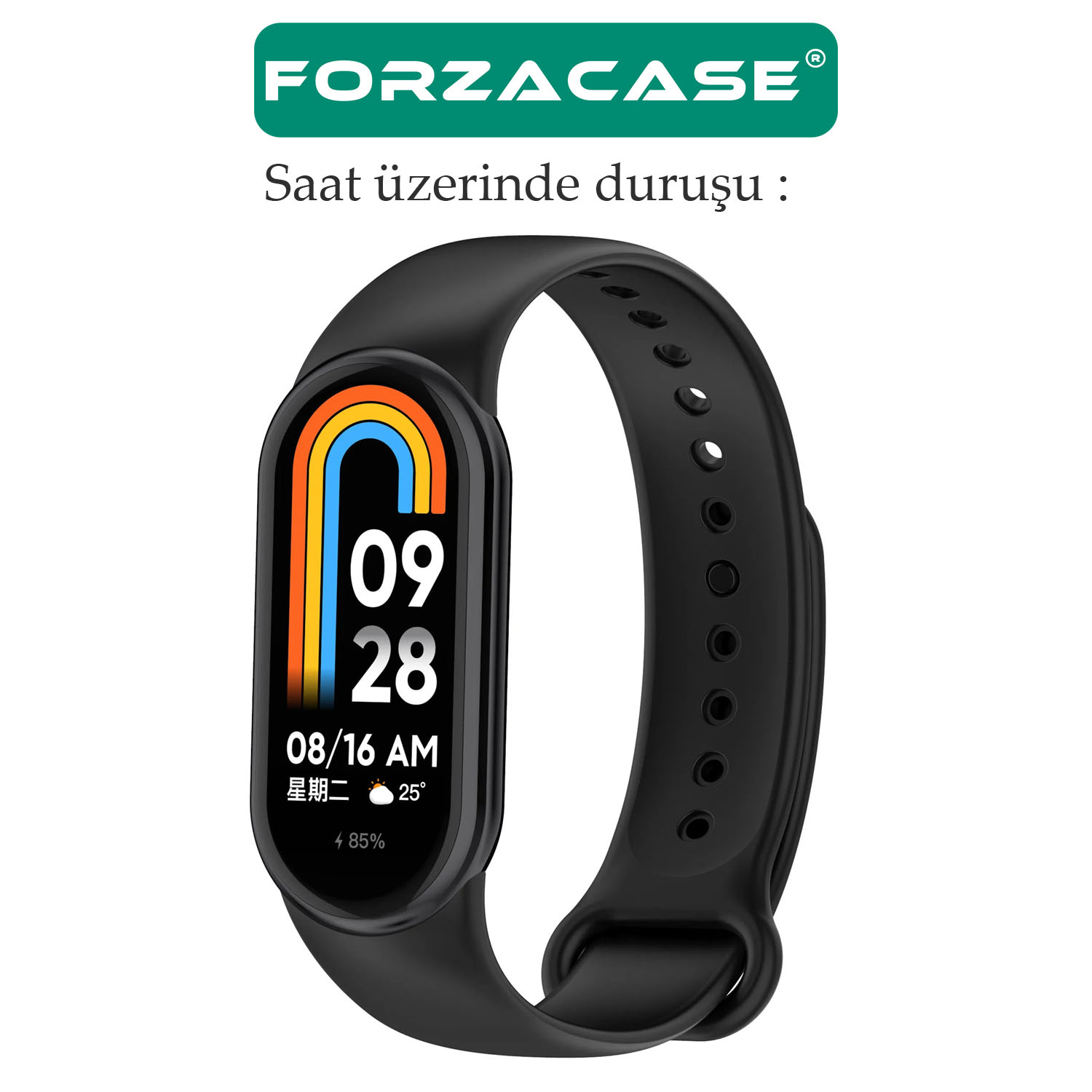 Forzacase Xiaomi Mi Band 9 için Silikon Kordon Kayış - FC176