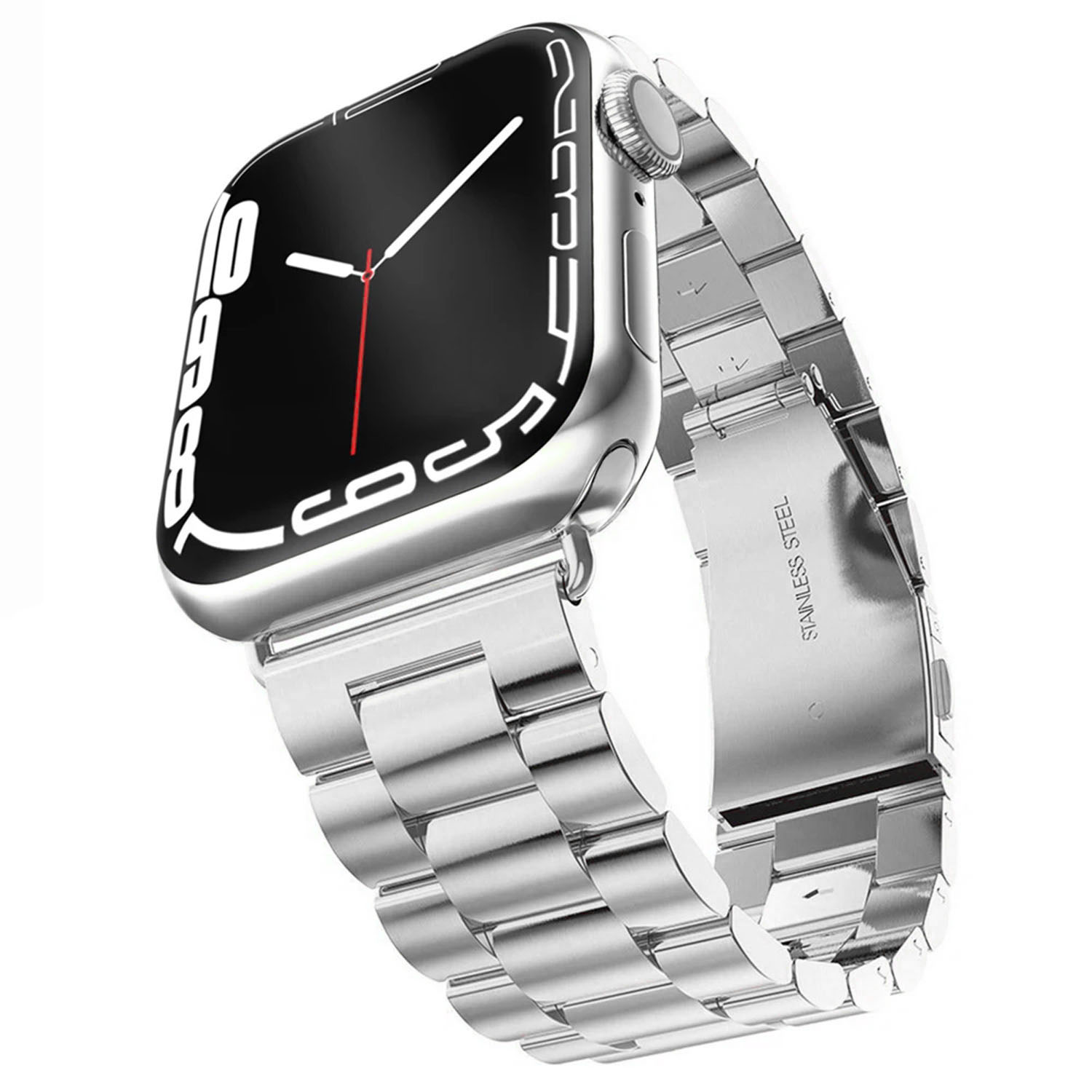 Forzacase Apple Watch 12 46mm ile uyumlu Paslanmaz Çelik Baklalı Kordon Kayış - FC179