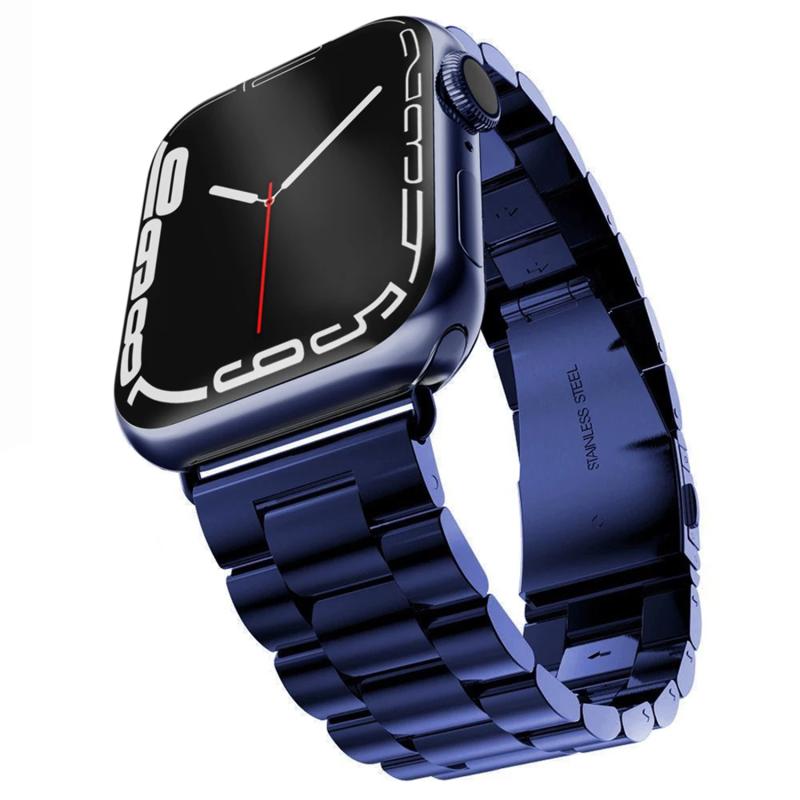 Forzacase Apple Watch 9 45 mm için Metal Bakla Kordon Kayış - FC179