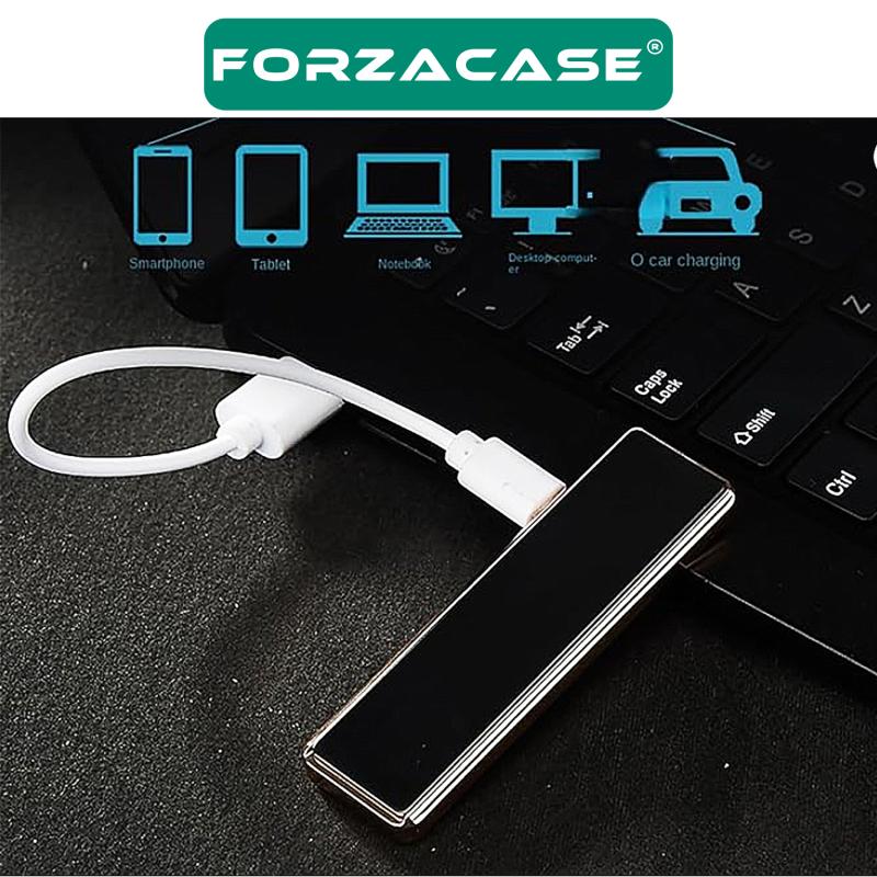 Forzacase Metal Çerçeveli USB Şarjlı Alevsiz Elektronik Tesla Çakmak Hediye Çakmak - FC180
