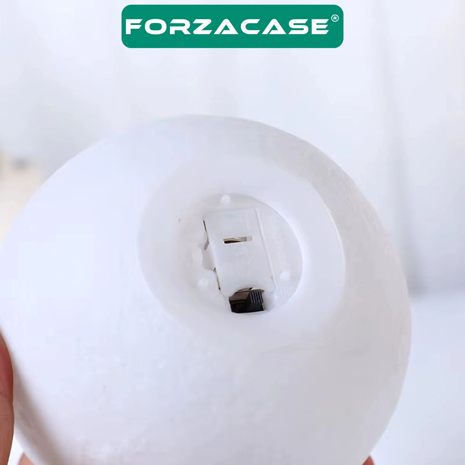 Forzacase Masaüstü Ayaklı 3D Ay Işığı Gece Lambası Beyaz Işıklı Pilli 15 cm - FC188
