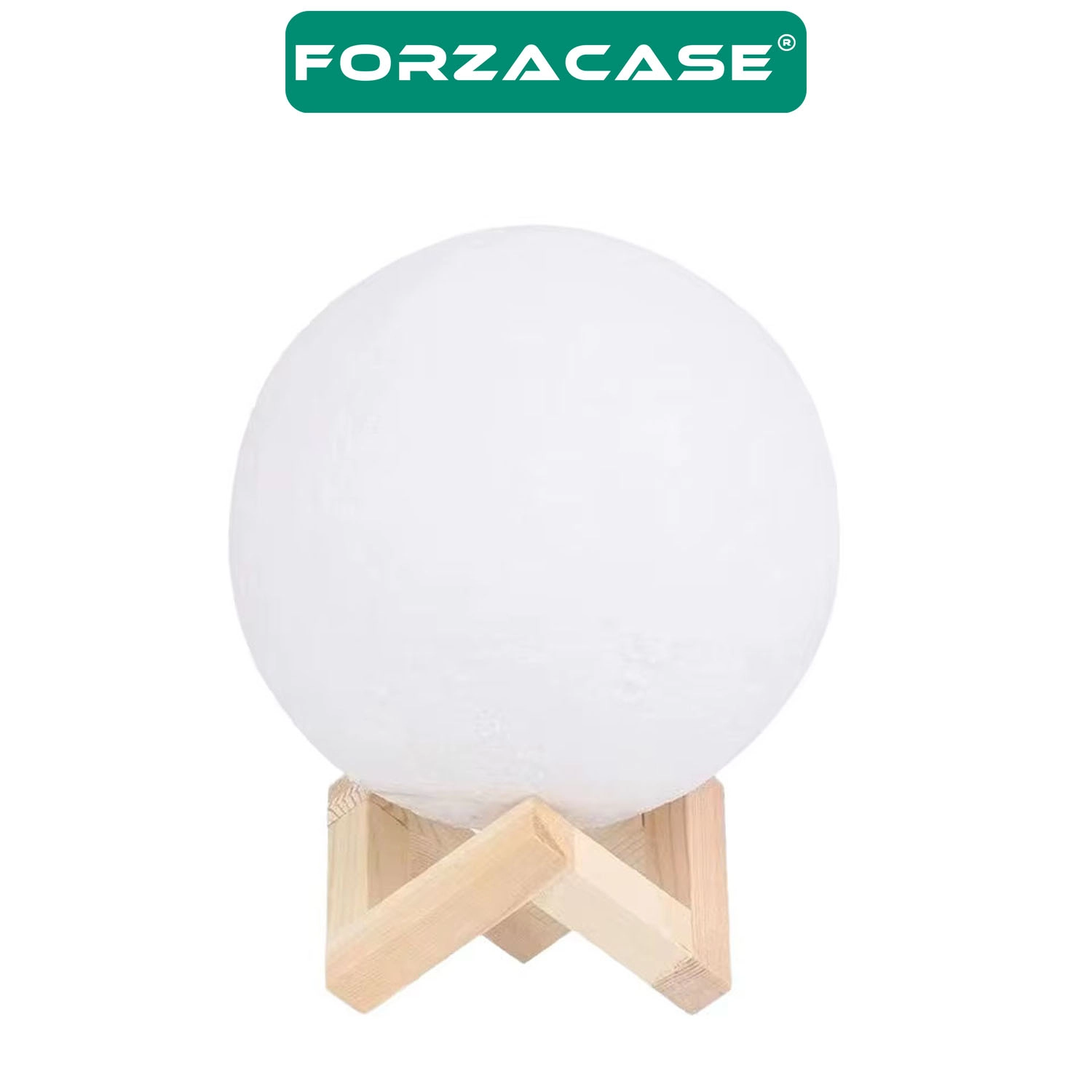 Forzacase Masaüstü Ayaklı 3D Ay Işığı Gece Lambası Beyaz Işıklı Pilli 15 cm - FC188