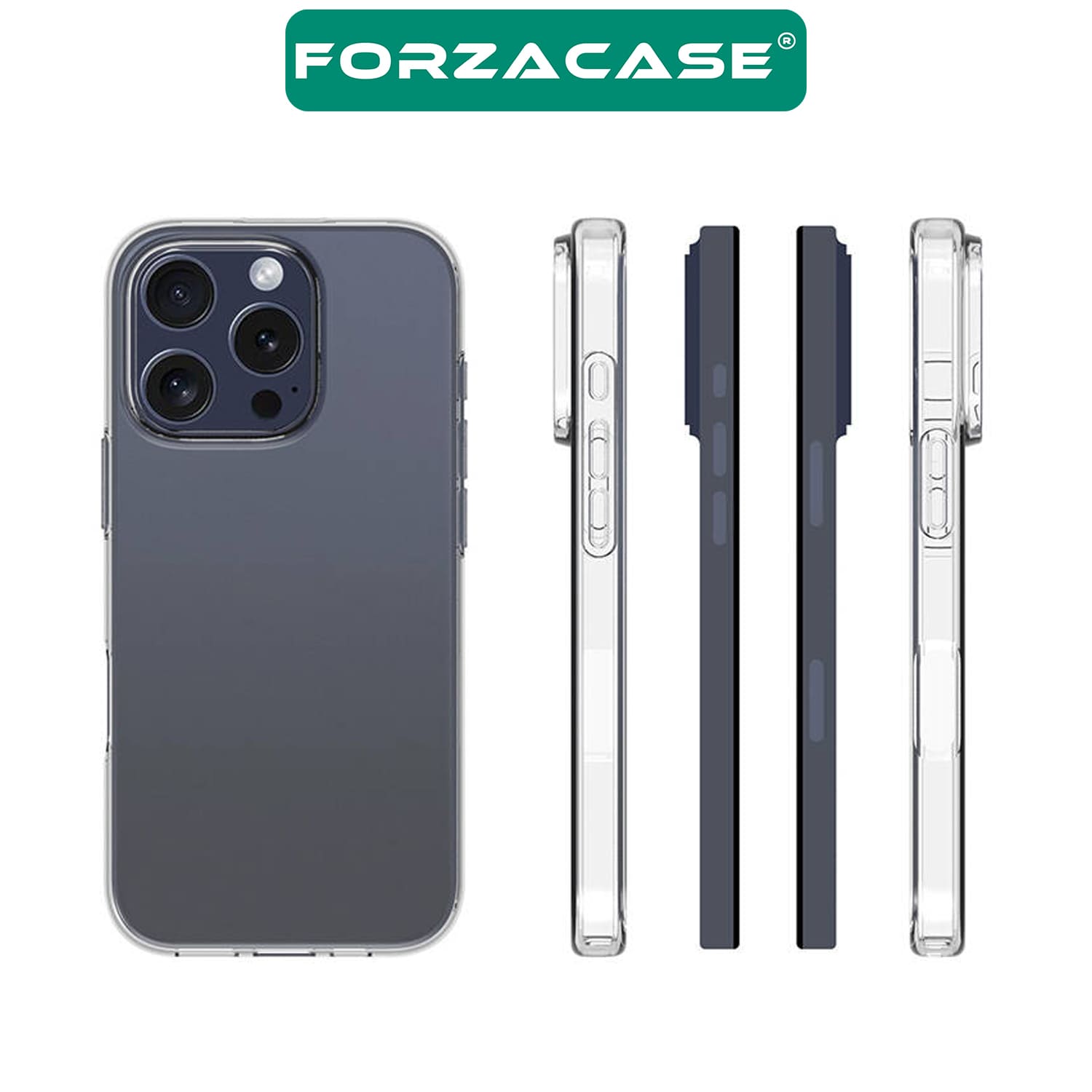 Forzacase iPhone 16 Pro Max uyumlu Soft Slim Serisi Şeffaf Silikon Kılıf - FC194