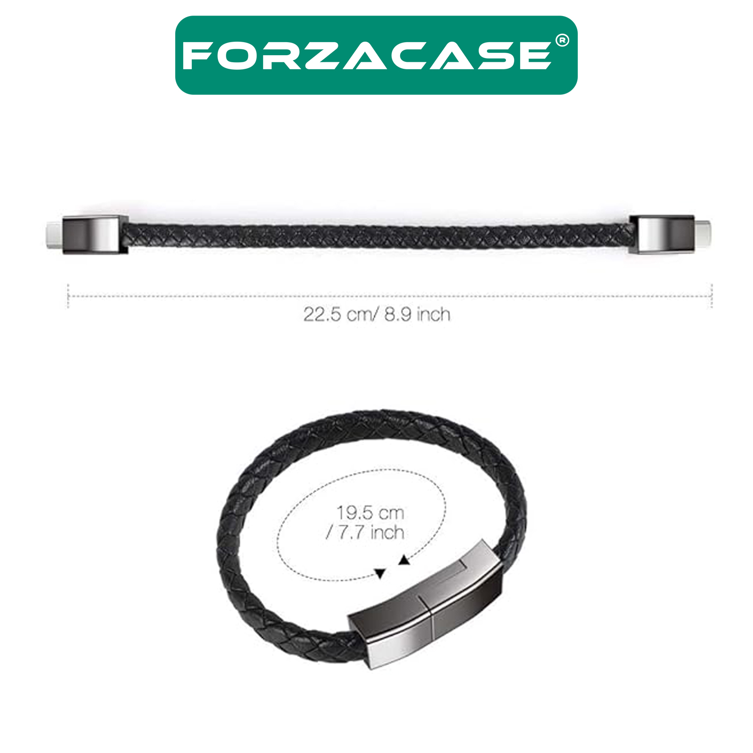 Forzacase Type-C to Type-C Deri Bileklik Şarj Data Kablosu PD 66W - FC198