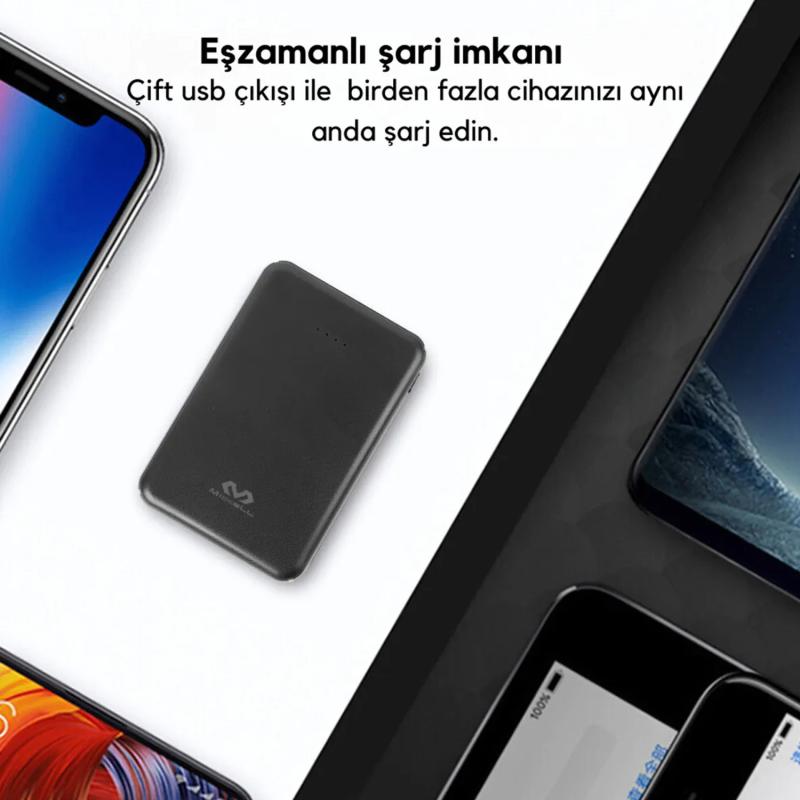 Forzacase Miccell Serisi 5000 Mah Powerbank Çift Usb Çıkışlı Type-C Micro USB Girişli - FC200
