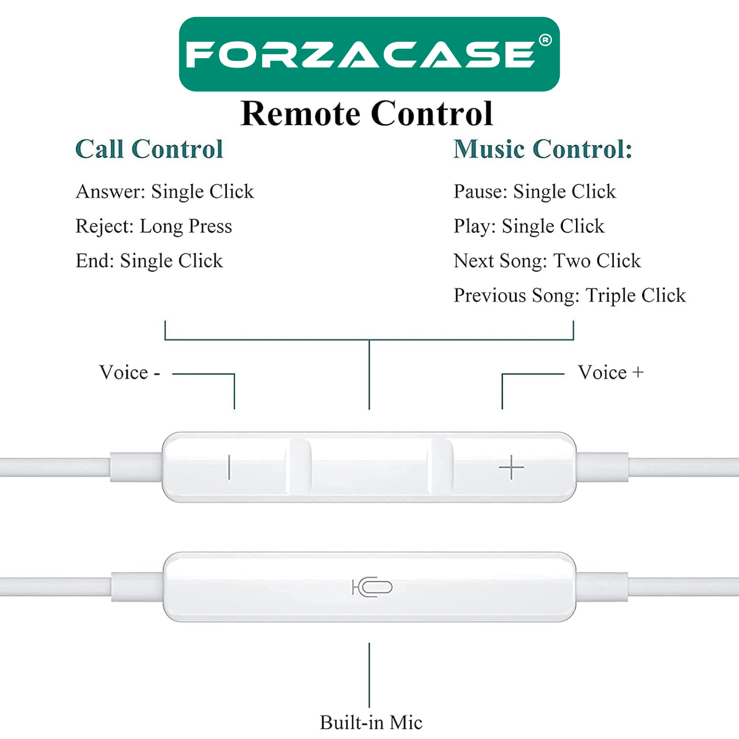 Forzacase iOS 7 8 9 10 11 12 13 14 Uyumlu iPhone Lightning Girişli Bluetooth Destekli Kulaklık - FC204