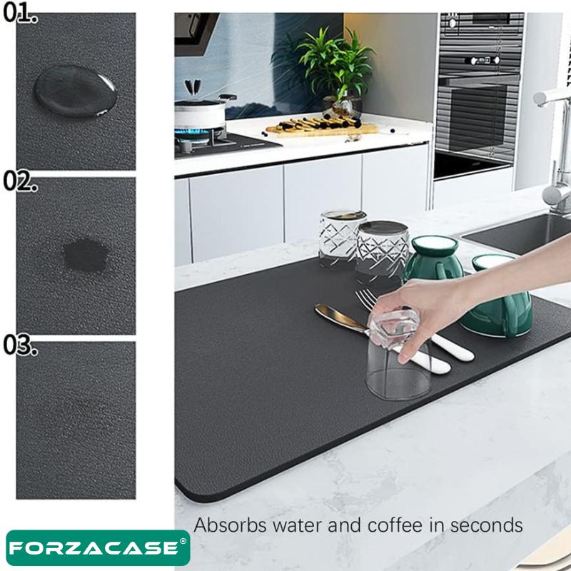 Forzacase Mikrofiber Emici Bulaşık Kurutma Mutfak Tezgah Üstü Su Emici Mat - FC211