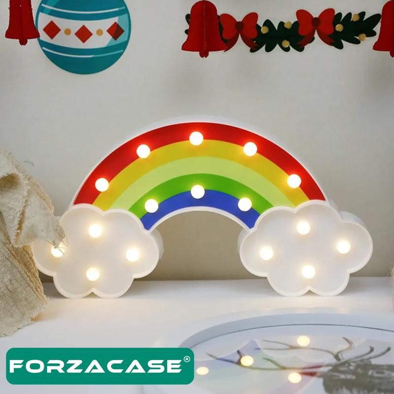 Forzacase Duvara Asılabilir Led Işıklı Gökkuşağı Gece Lambası- FC223