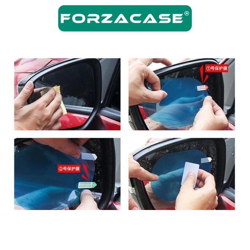 Forzacase Otomobil Dikiz Aynası Yağmur Su Kaydırıcı Jelatin Sticker Film 135x95mm 2 Adet - FC236