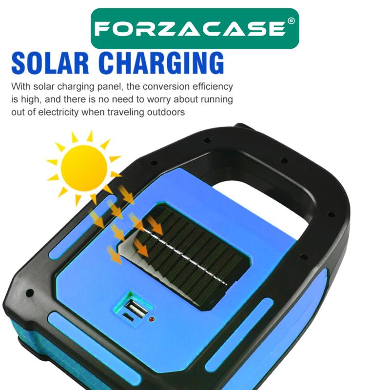 Forzacase 3 Watt Şarj Edilebilir Güneş Enerjili Solar El Feneri 3 Modlu Kamp Lambası - FC243