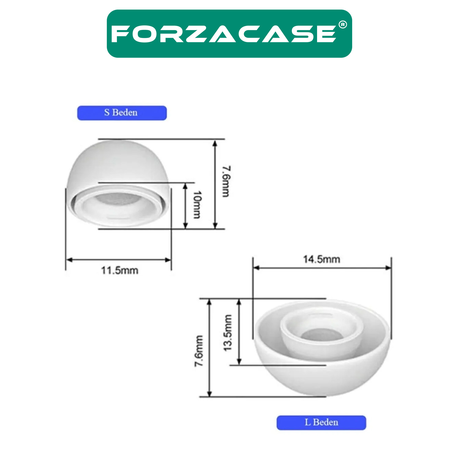 Forzacase Airpods Pro için 2 Çift Yedek Silikon Kulaklık Ucu S / L Gürültü Engellemeli Tıkaç - FC251