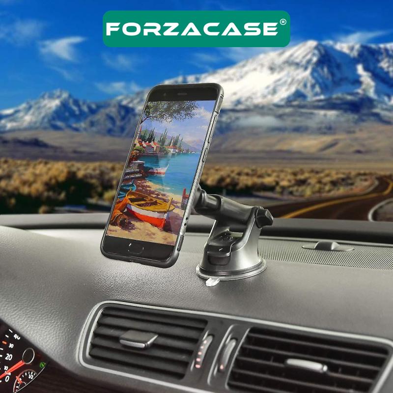 Forzacase 360 Derece Döner Manyetik Araç İçi Vantuzlu Telefon Tutucu Gövde Üstü ve Ön Cam - FC253