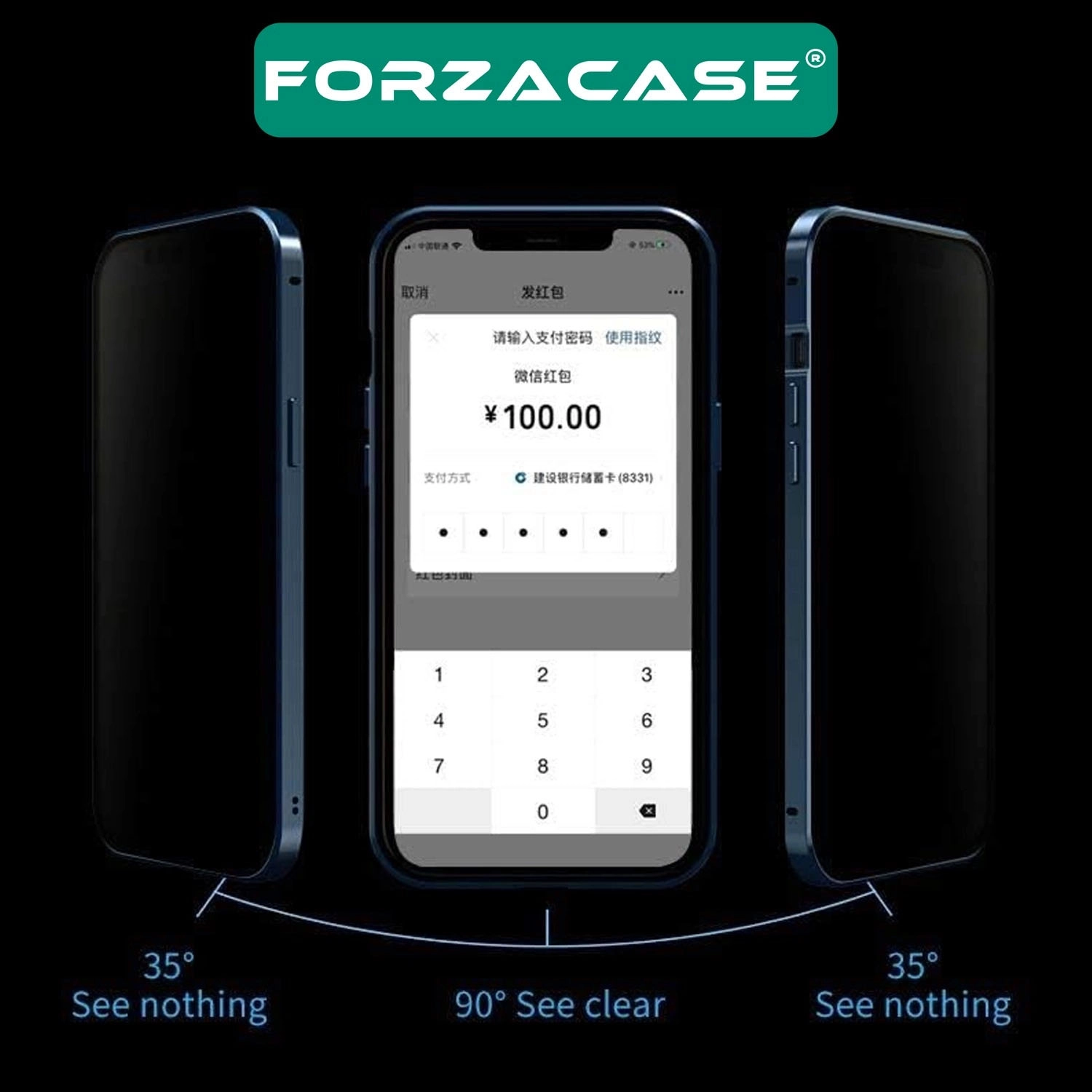 Forzacase Samsung Galaxy A56 ile uyumlu Privacy Hayalet Tam Kaplar Cam Ekran Koruyucu - FC292