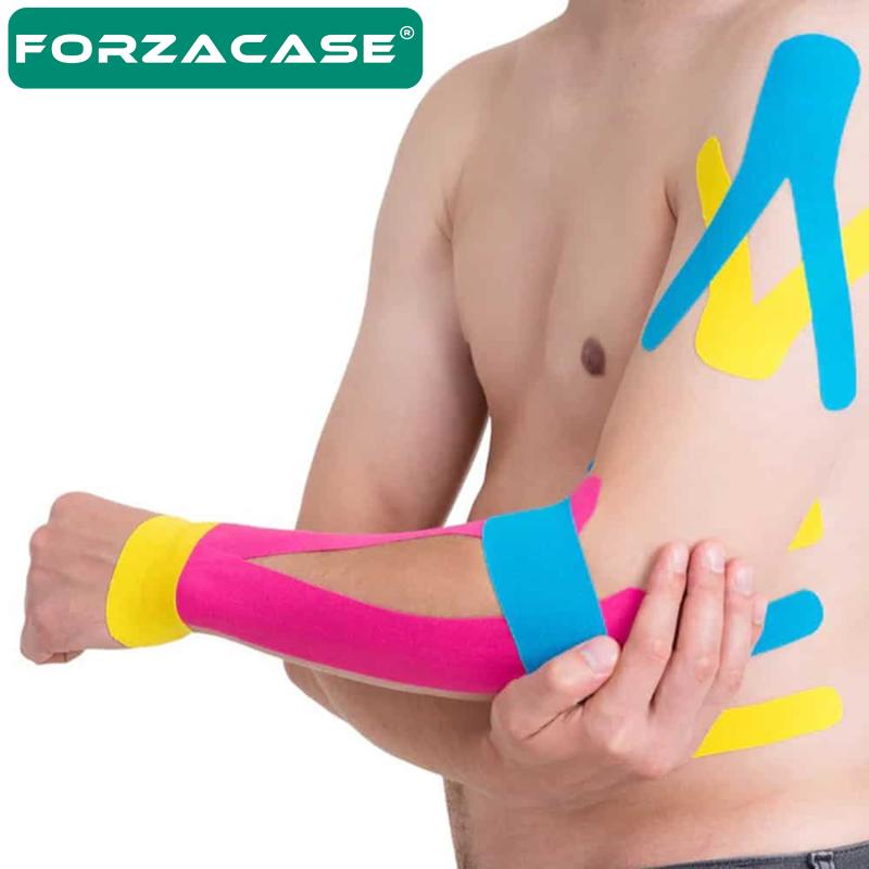 Forzacase Su Geçirmez Pamuk Sporcu Ağrı Bandı Kinesiyoloji Bandı (5m x 5cm)  - FC258