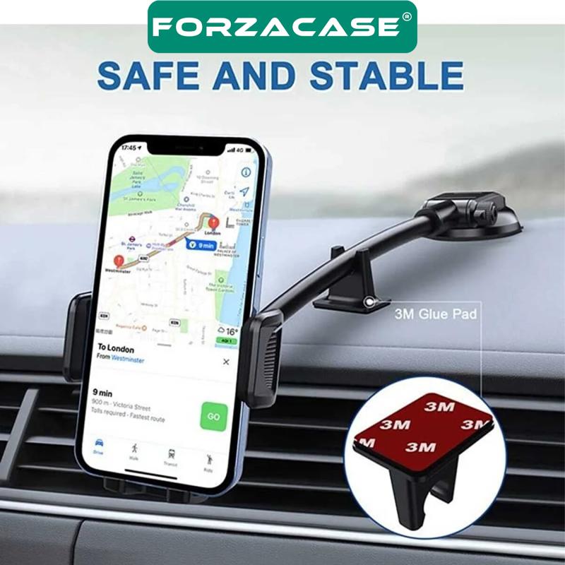 Forzacase 360 Derece Döner Araç İçi Torpido ve Cam Vantuzlu Telefon Tutucu - FC261