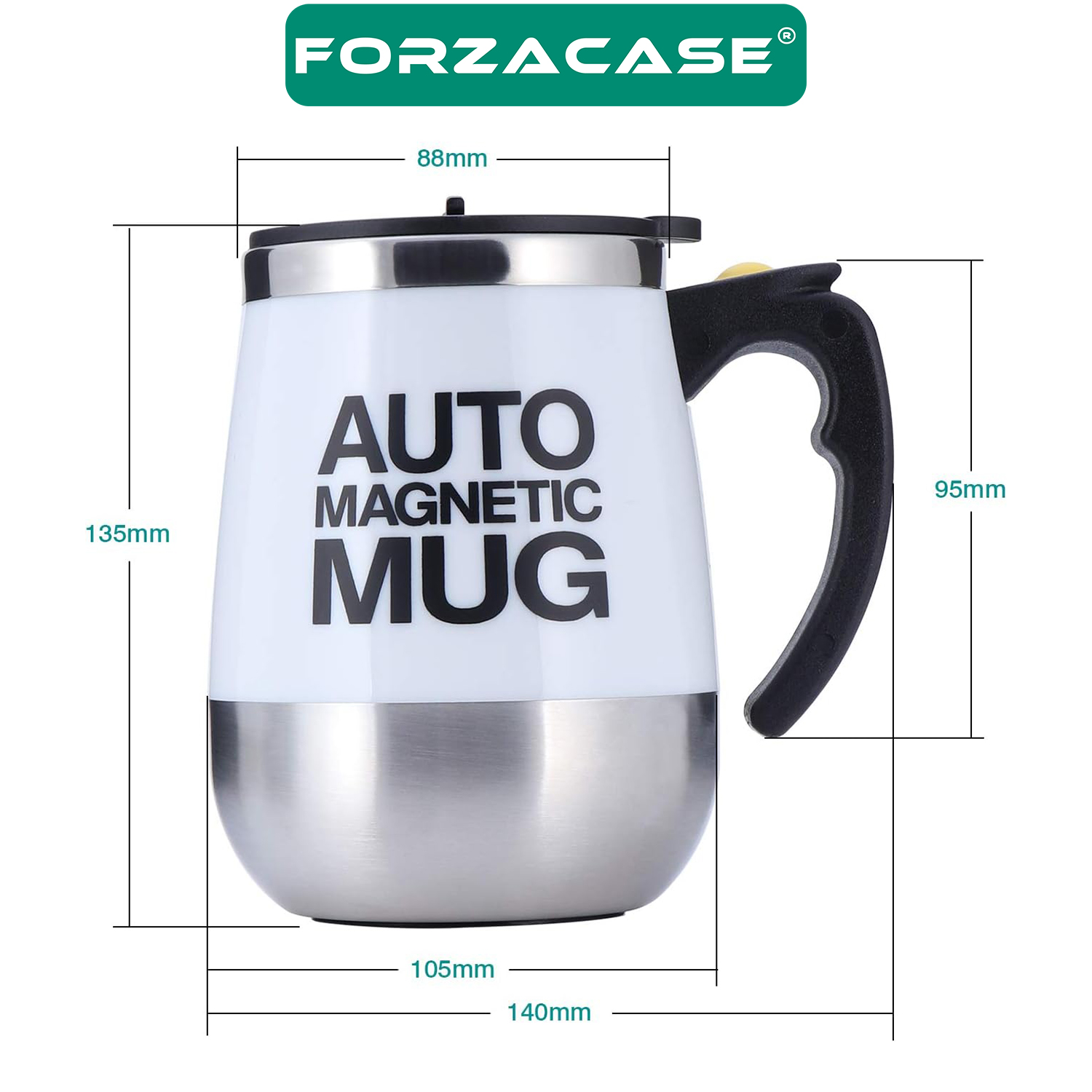 Forzacase Paslanmaz Çelik 400 ml Sıcak Soğuk Tutan Otomatik Karıştırıcılı Bardak Termos - FC265