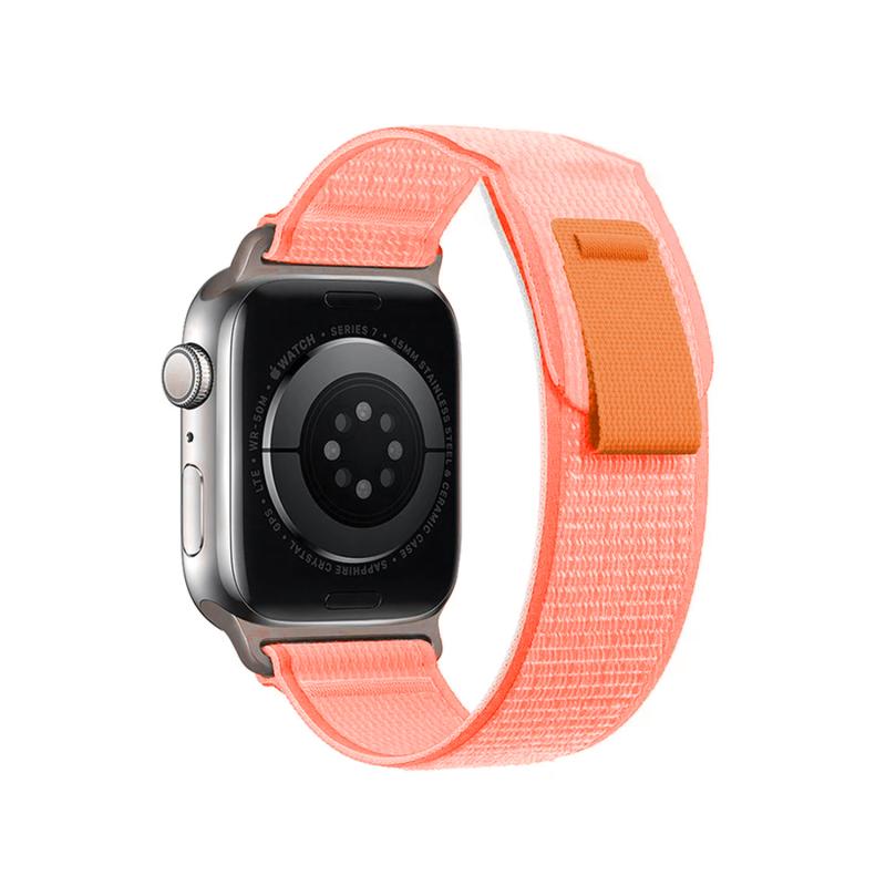 Forzacase Apple Watch Watch Ultra 49 mm uyumlu Trial Cırtlı Hasır Kumaş Kordon Kayış - FC266