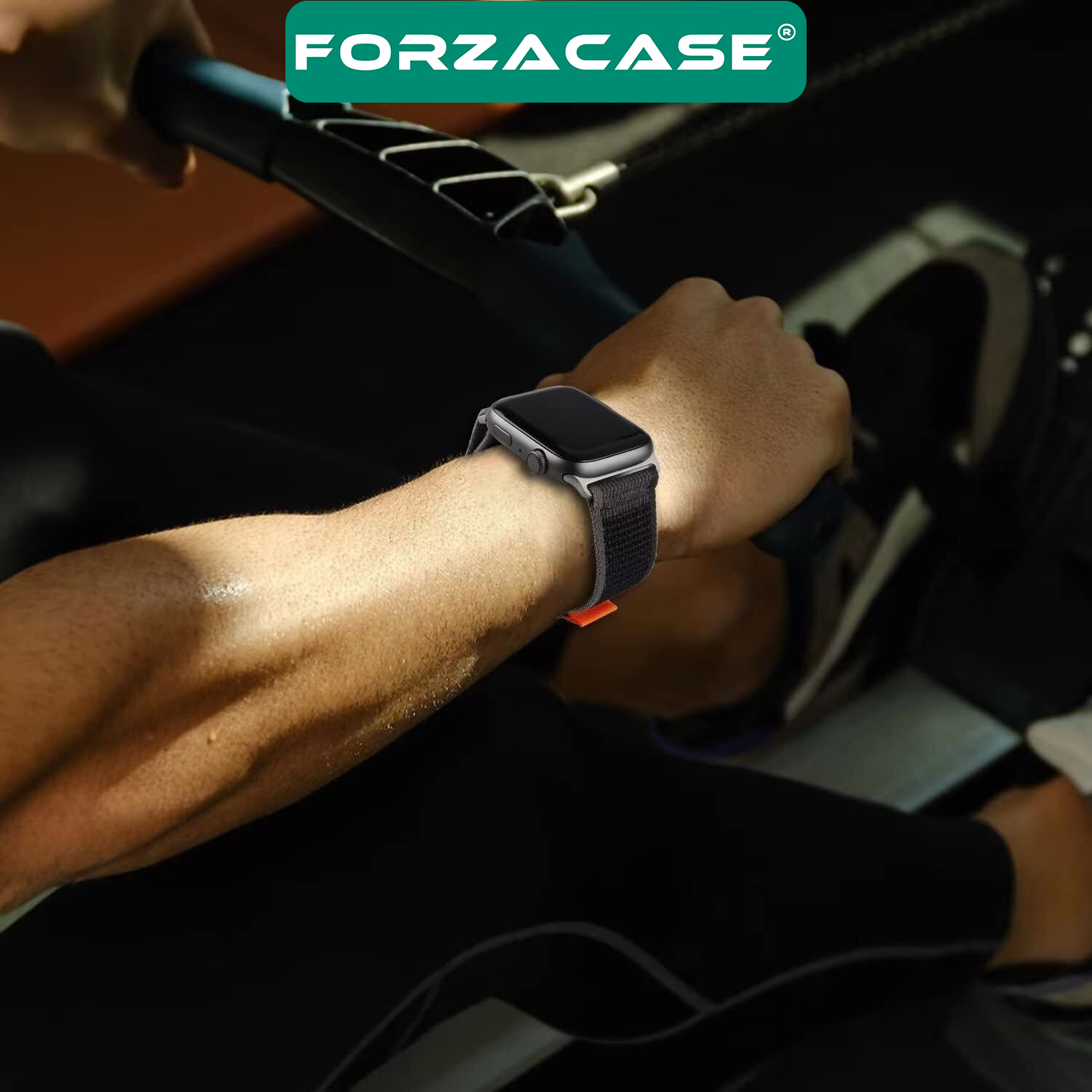 Forzacase Apple Watch 12 46mm ile uyumlu Trial Cırtlı Hasır Kumaş Kordon Kayış - FC266