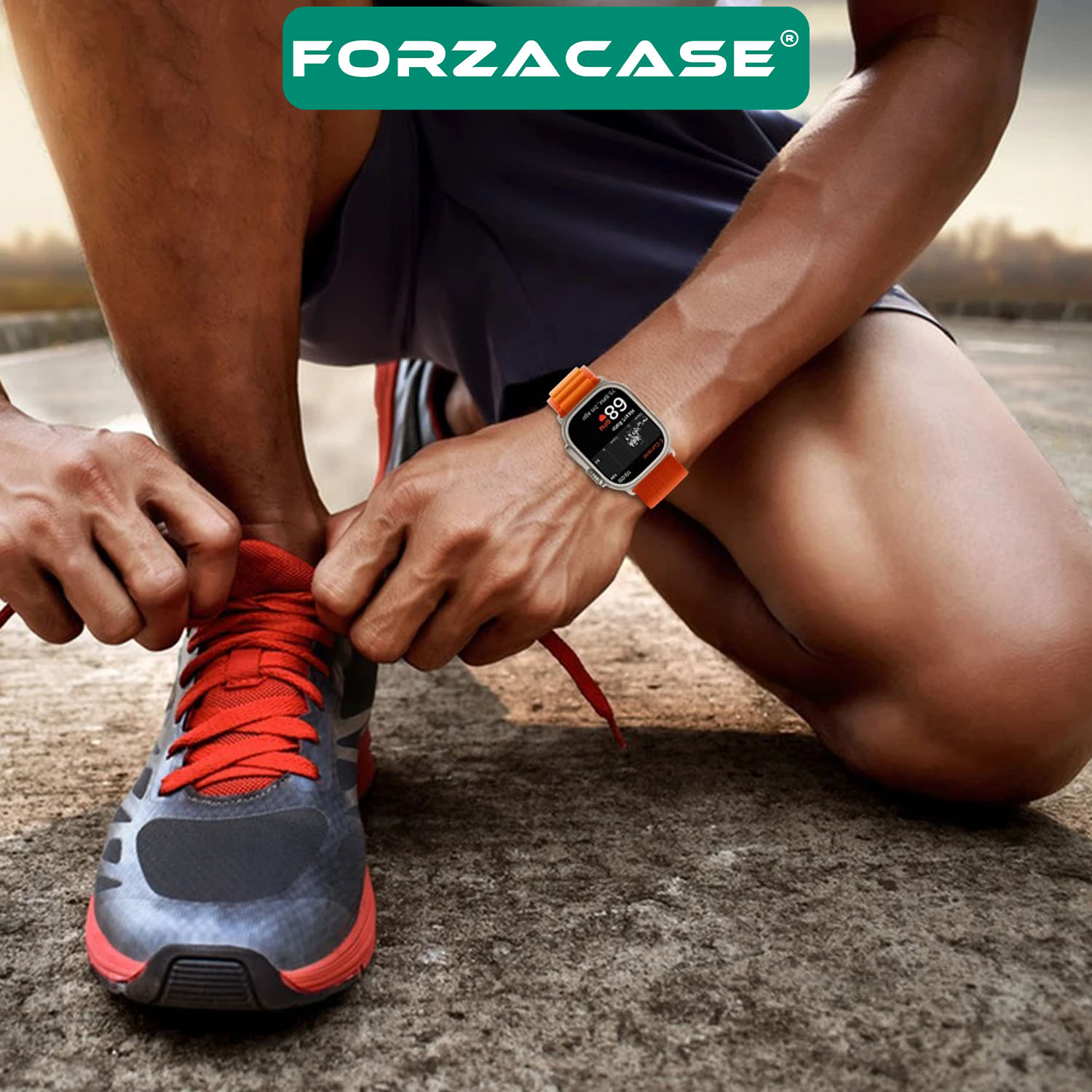 Forzacase Apple Watch 12 46mm ile uyumlu Alpine Loop Kancalı Kumaş Kordon Kayış - FC269