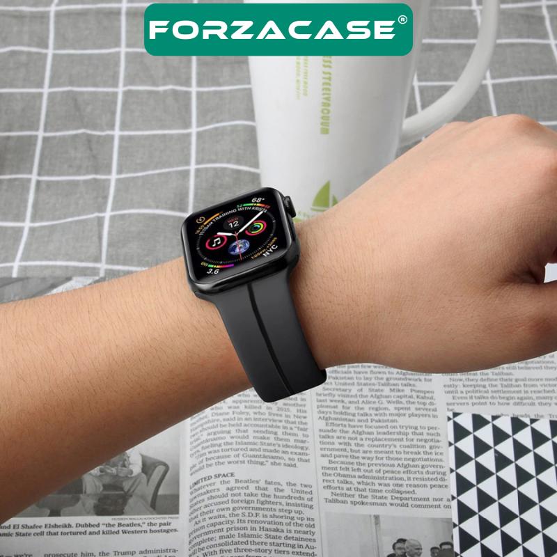 Forzacase Apple Watch 12 46mm ile uyumlu D Manyetik Tokalı Silikon Kordon Kayış - FC272